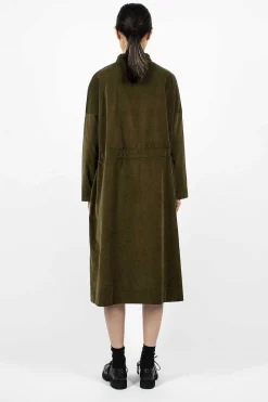 Album di Famiglia 31_195 Collar Drawstring Dress Olive| Dresses