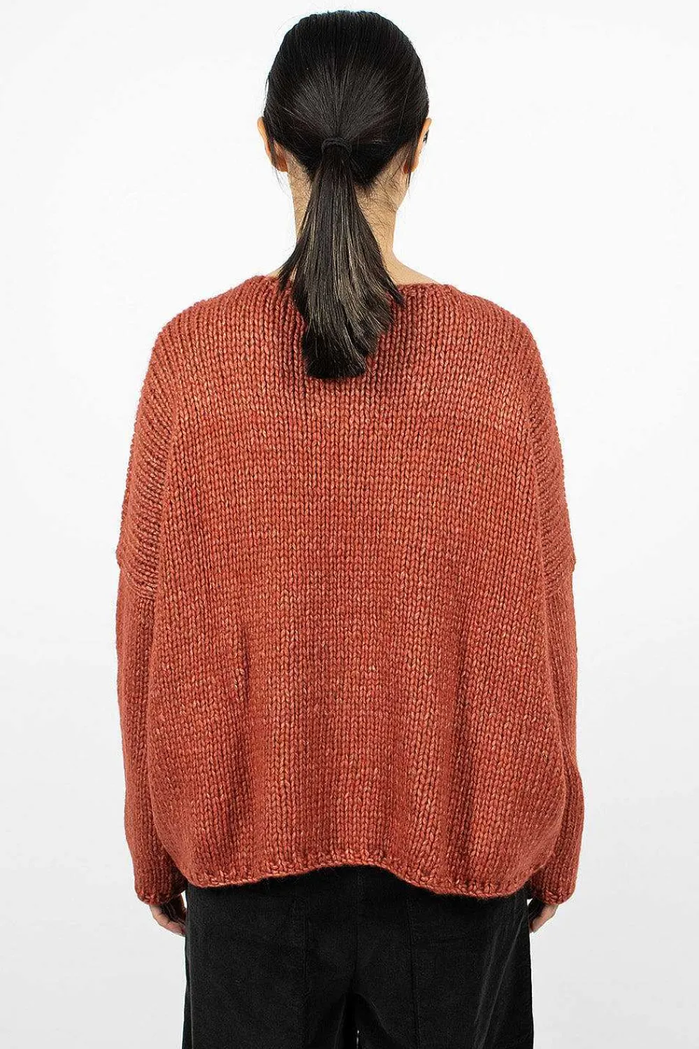 Album di Famiglia 40_212 Oversized V-Neck Red| Knitwear