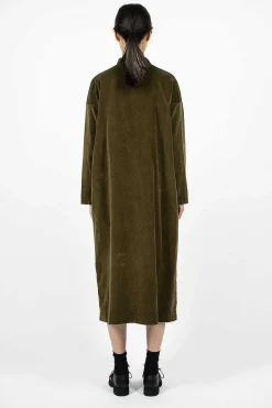 Album di Famiglia 31_198 Velvet Collar Dress Olive| Dresses