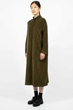 Album di Famiglia 31_198 Velvet Collar Dress Olive| Dresses