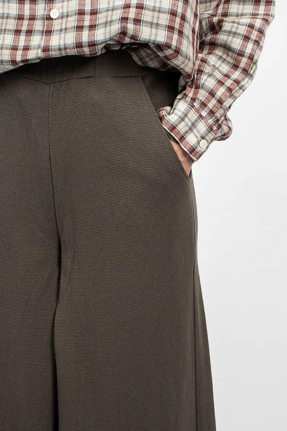 Vlas Blomme & Twelve Pant Charcoal Brown| Trousers