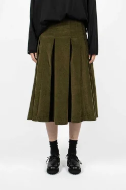Album di Famiglia 3293 Velvet Skirt Olive| Skirts