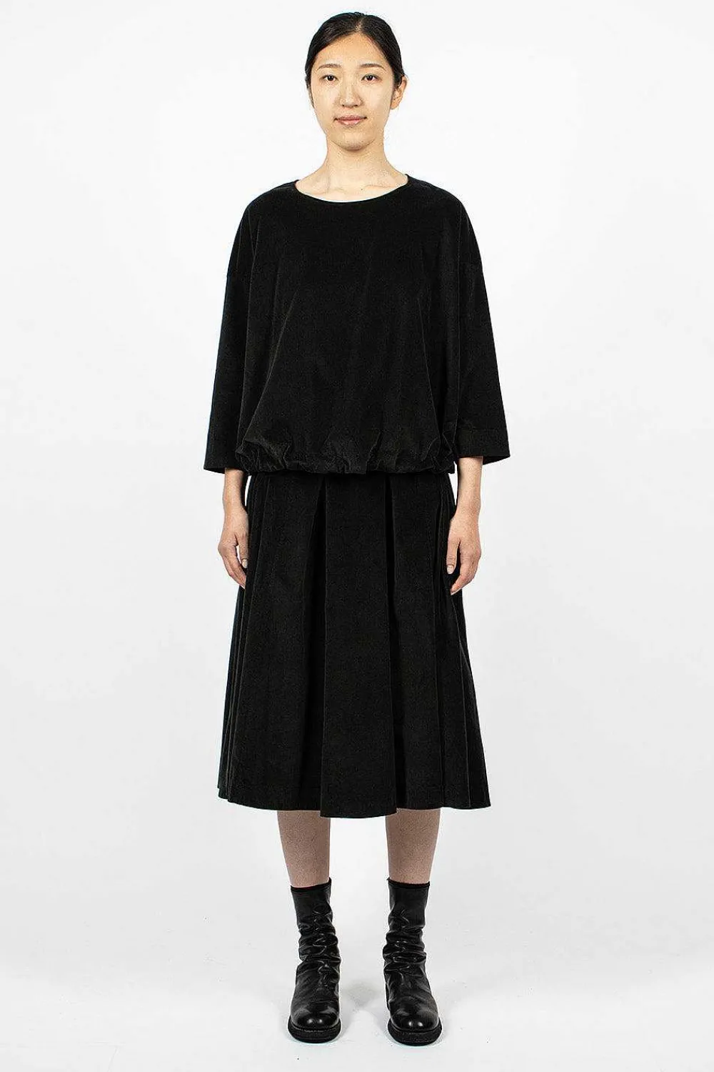 Album di Famiglia 3293 Velvet Skirt Slate| Skirts