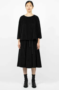 Album di Famiglia 3293 Velvet Skirt Slate| Skirts