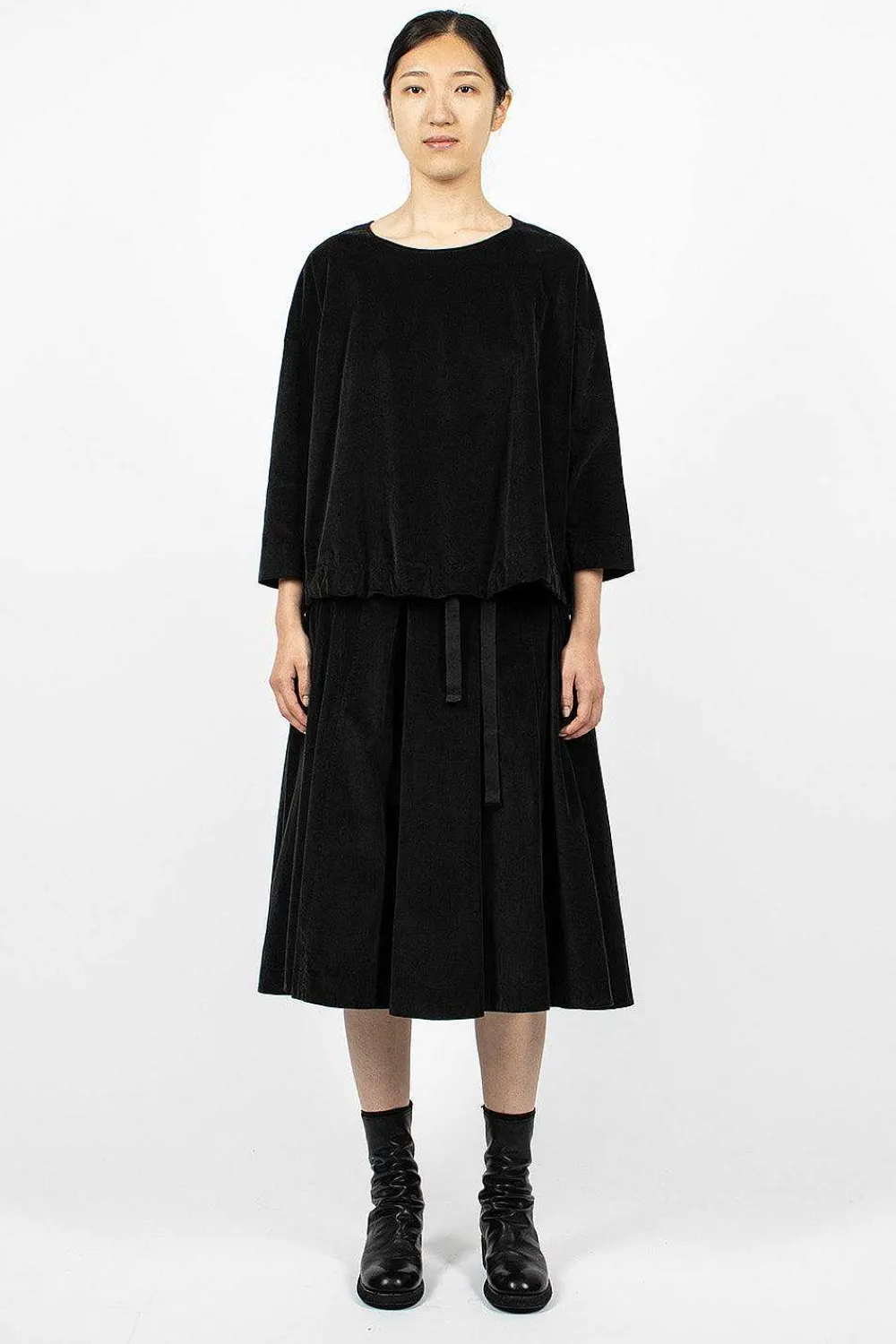 Album di Famiglia 3293 Velvet Skirt Slate| Skirts