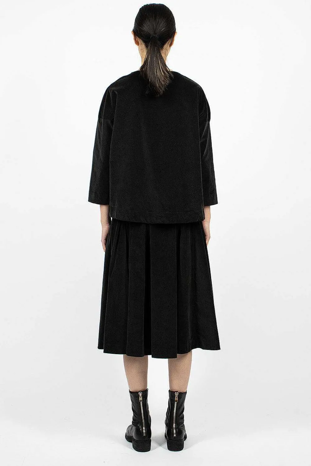 Album di Famiglia 3293 Velvet Skirt Slate| Skirts