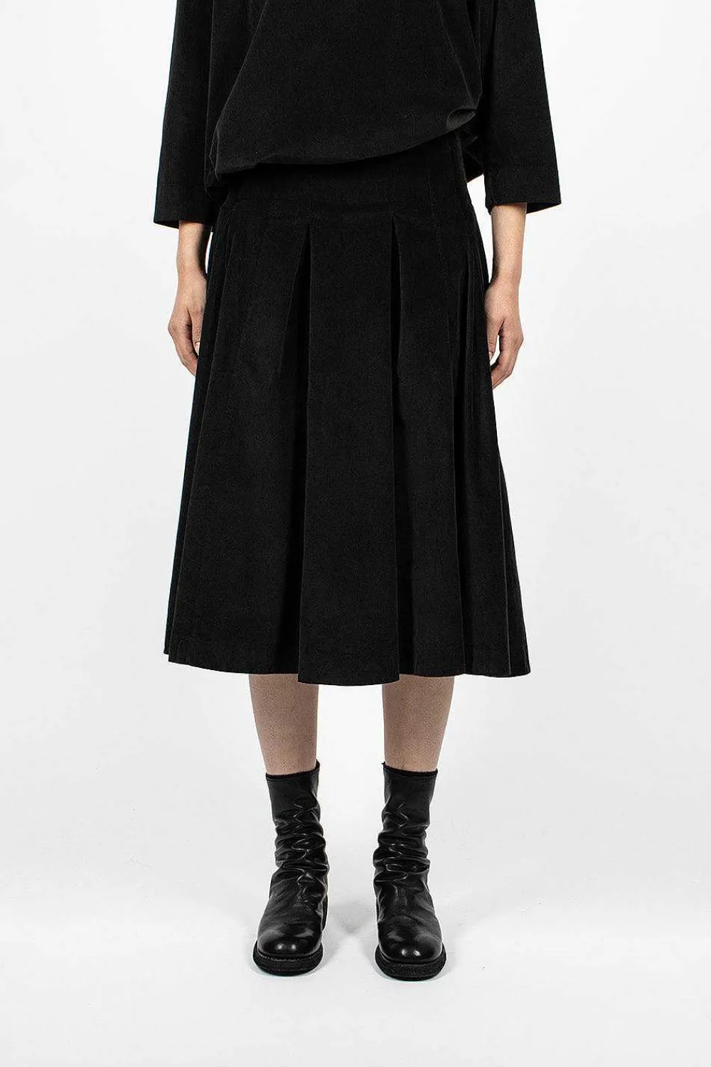 Album di Famiglia 3293 Velvet Skirt Slate| Skirts