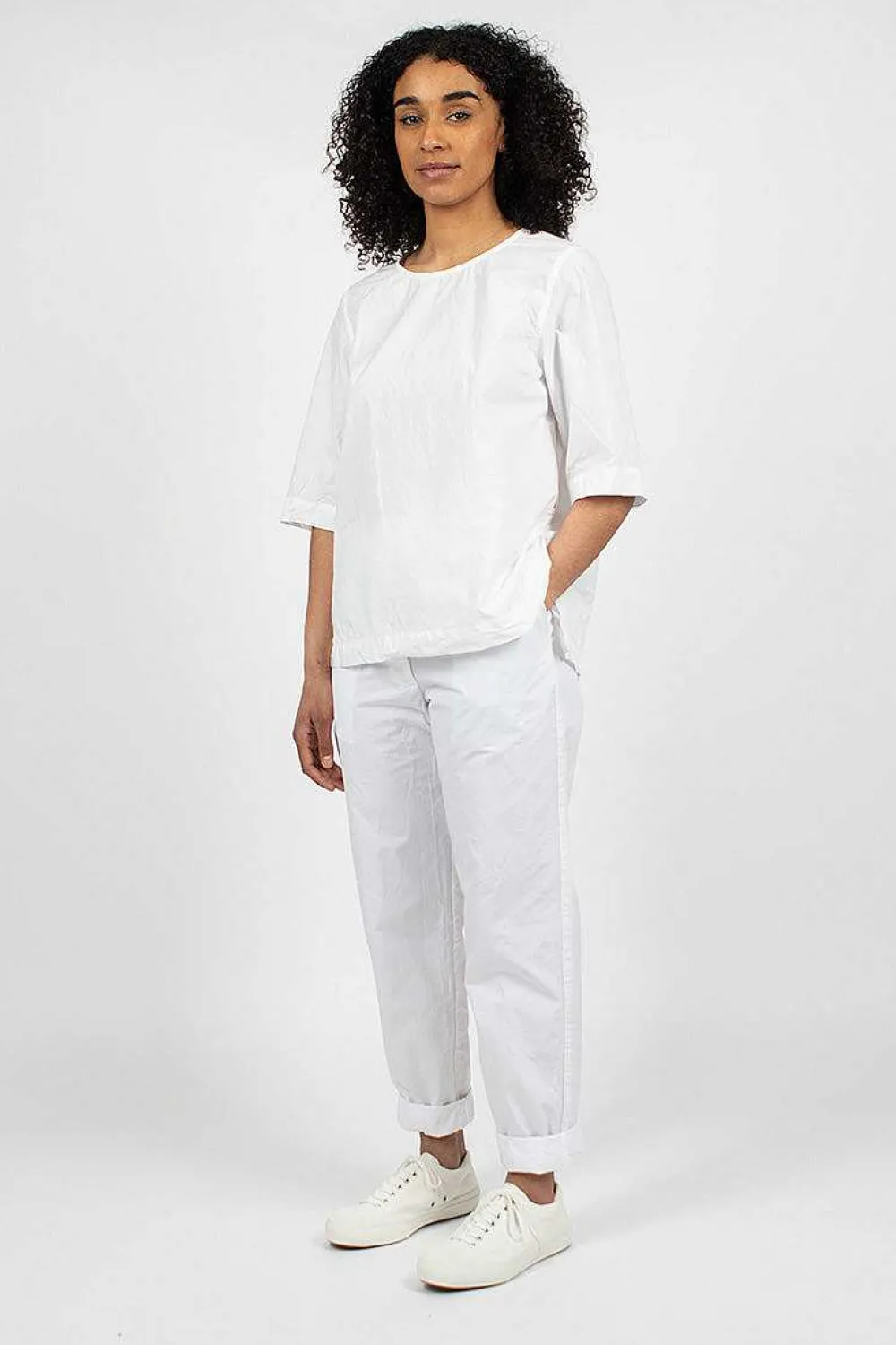 Casey Casey Ah Pant Poplin White| Trousers
