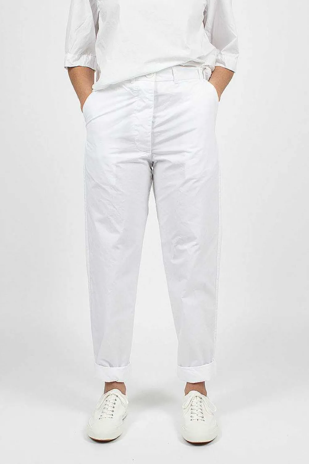 Casey Casey Ah Pant Poplin White| Trousers