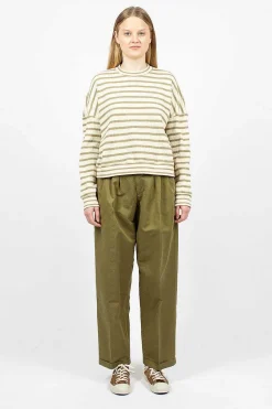 YMC Almost Grown Sweatshirt Olive/Ecru| Tops