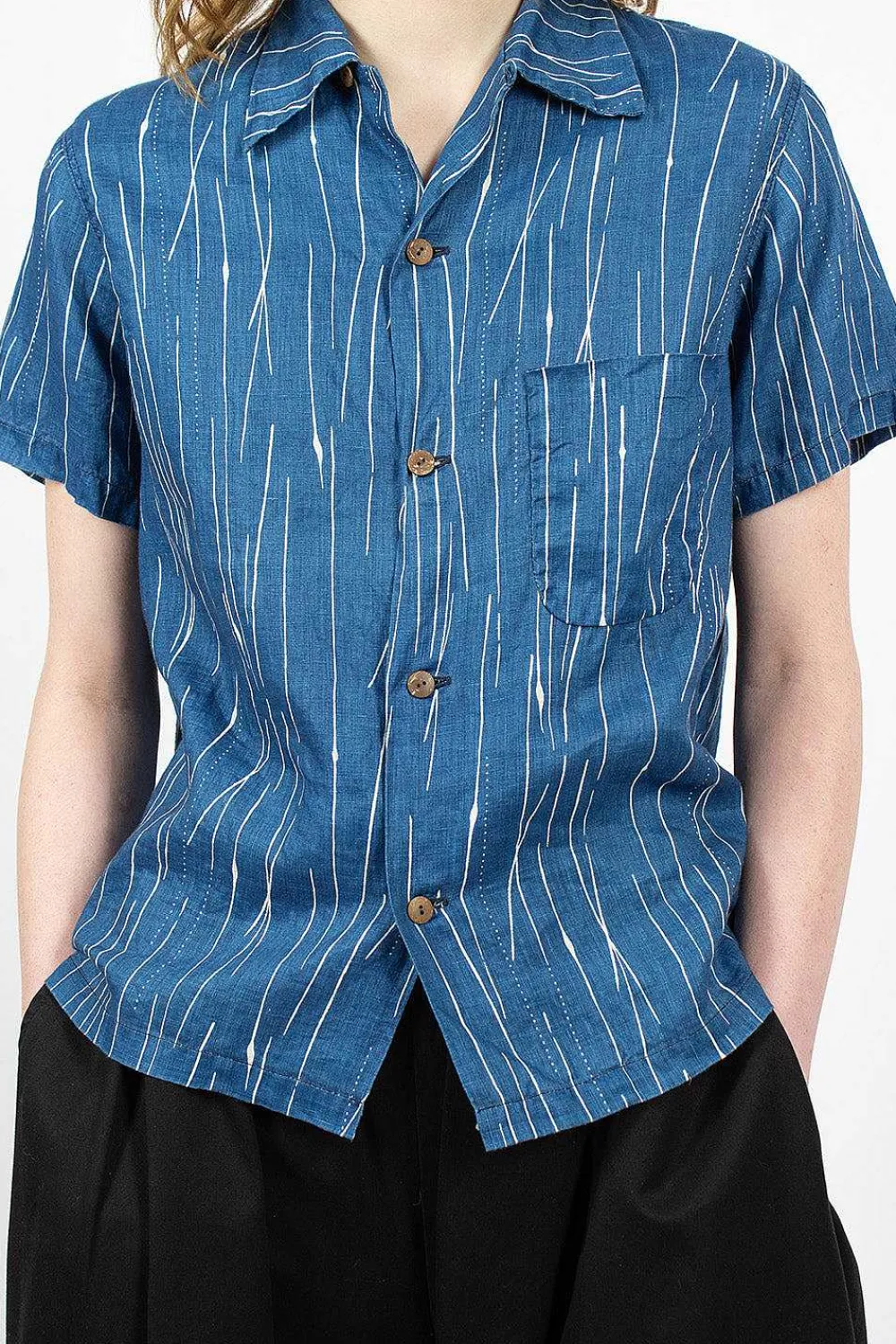 Kapital Aloha French Linen Shirt Indigo| Shirts