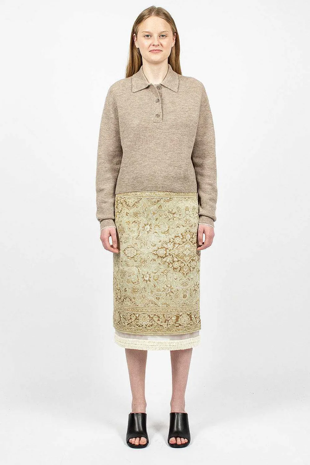 Acne Studios Alpaca Polo Mushroom Beige| Tops