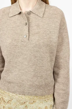 Acne Studios Alpaca Polo Mushroom Beige| Tops