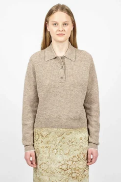 Acne Studios Alpaca Polo Mushroom Beige| Knitwear