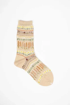 Antipast Am-763 Floret Terrace Socks Peach| Tights & Socks
