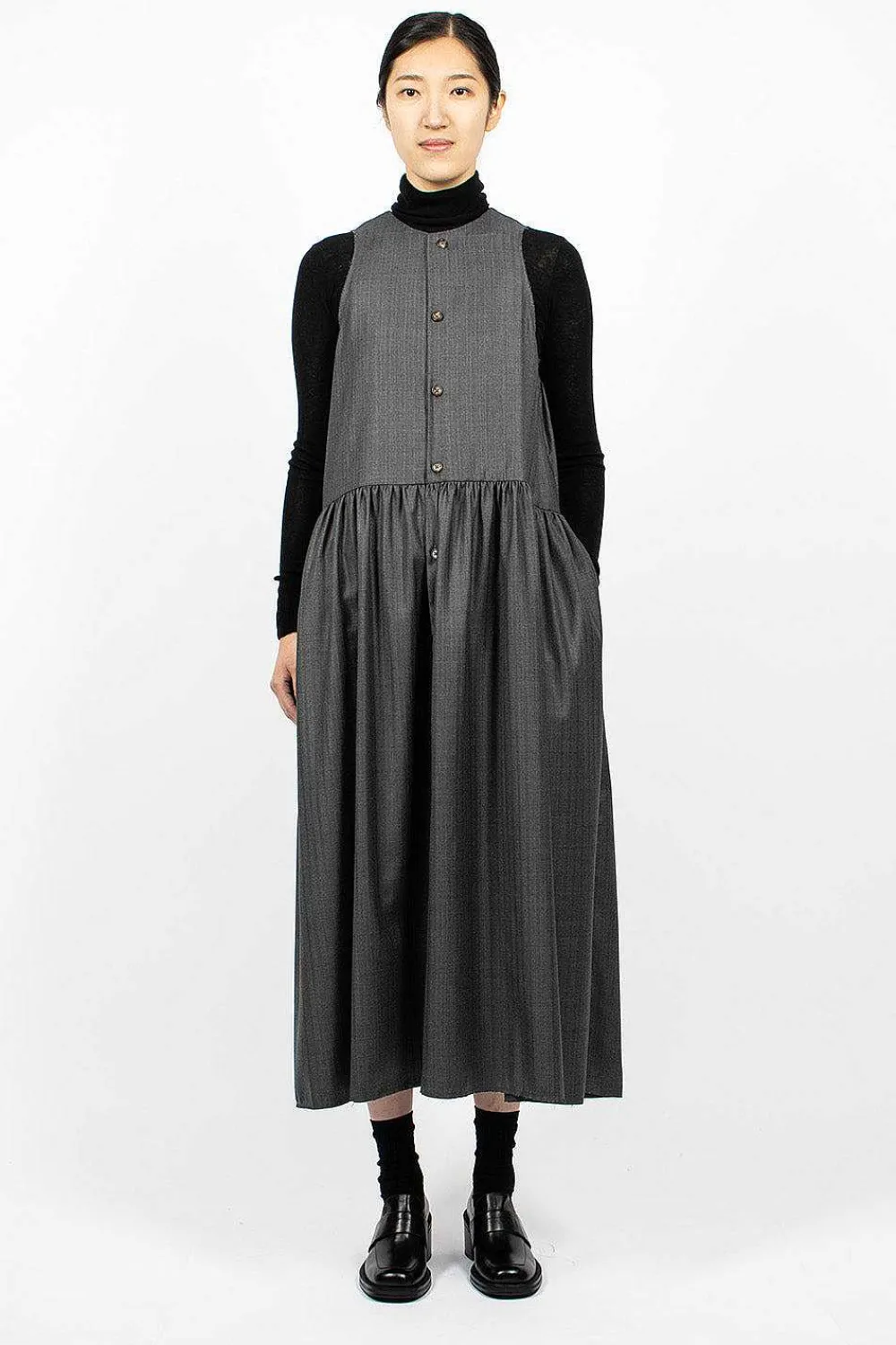 Eleph Anouk Dress Pinstripe Wool| Dresses