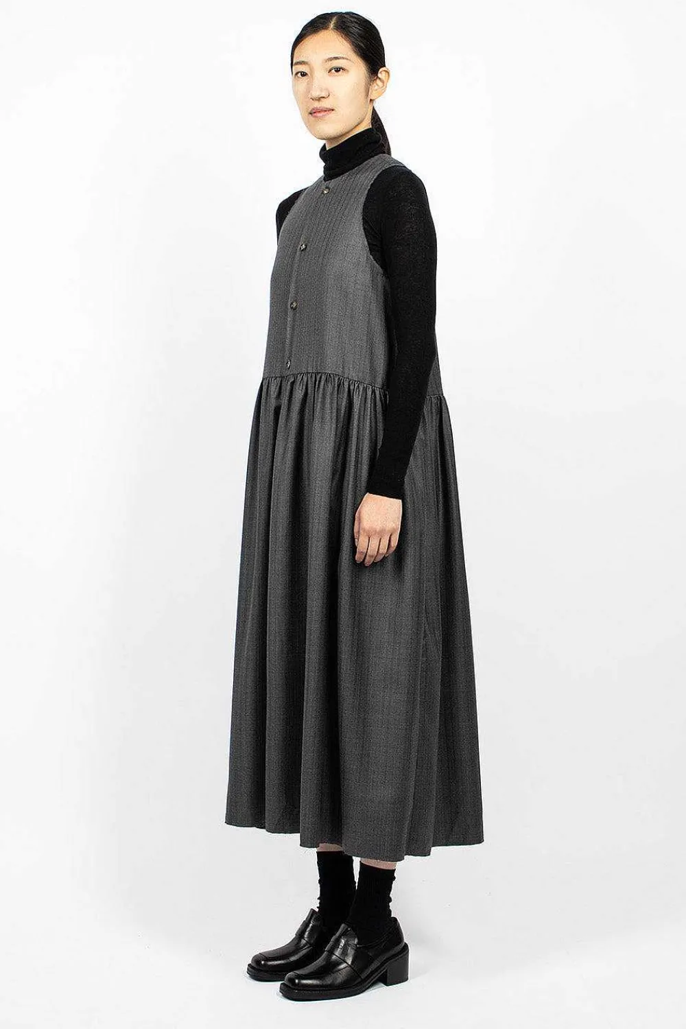 Eleph Anouk Dress Pinstripe Wool| Dresses