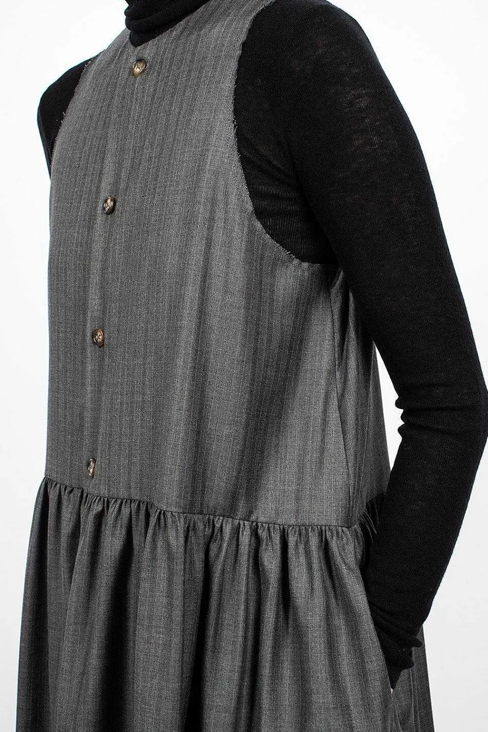 Eleph Anouk Dress Pinstripe Wool| Dresses
