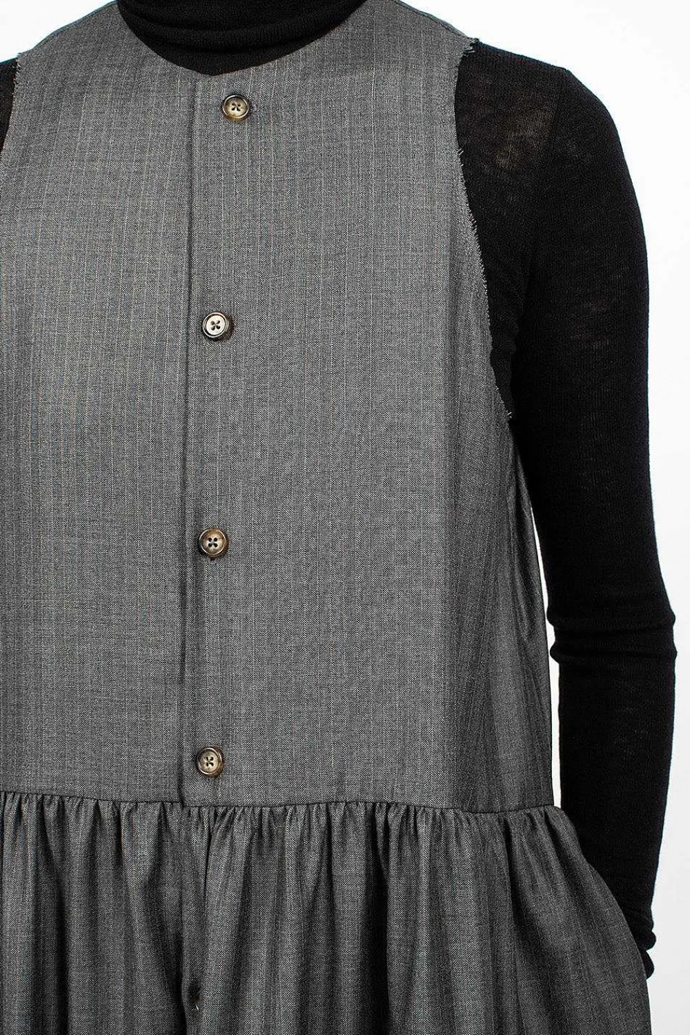 Eleph Anouk Dress Pinstripe Wool| Dresses