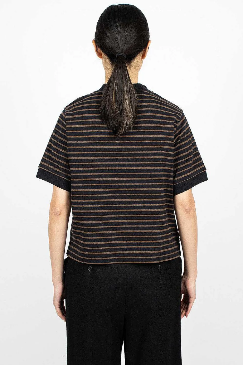 Margaret Howell Archive Matte Jersey Black/Bark| Tops