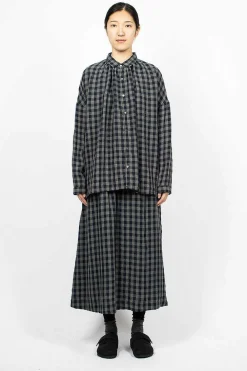 Ichi Antiquités Azumadaki Linen Gingham Skirt| Skirts