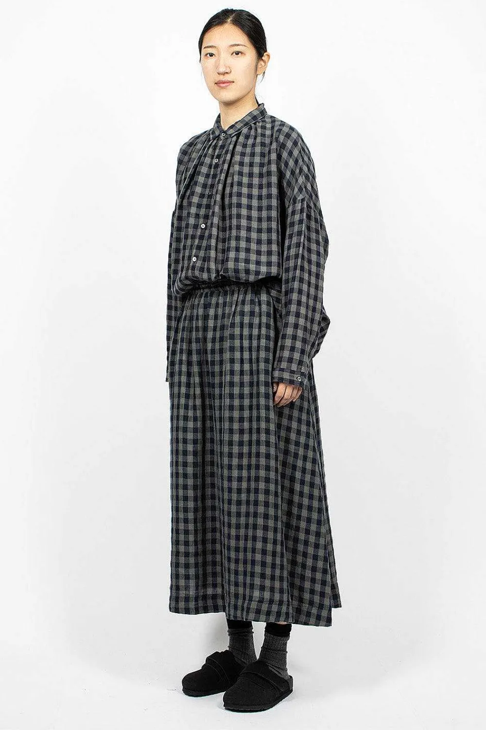Ichi Antiquités Azumadaki Linen Gingham Skirt| Skirts