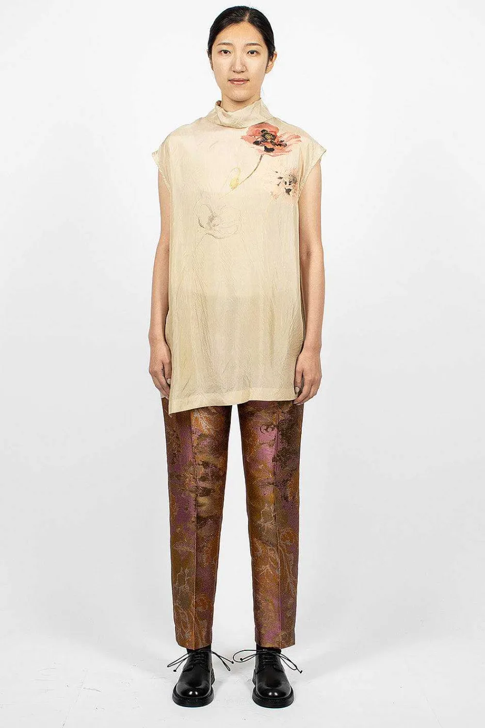 Dries Van Noten Back Button Shirt Ecru| Tops