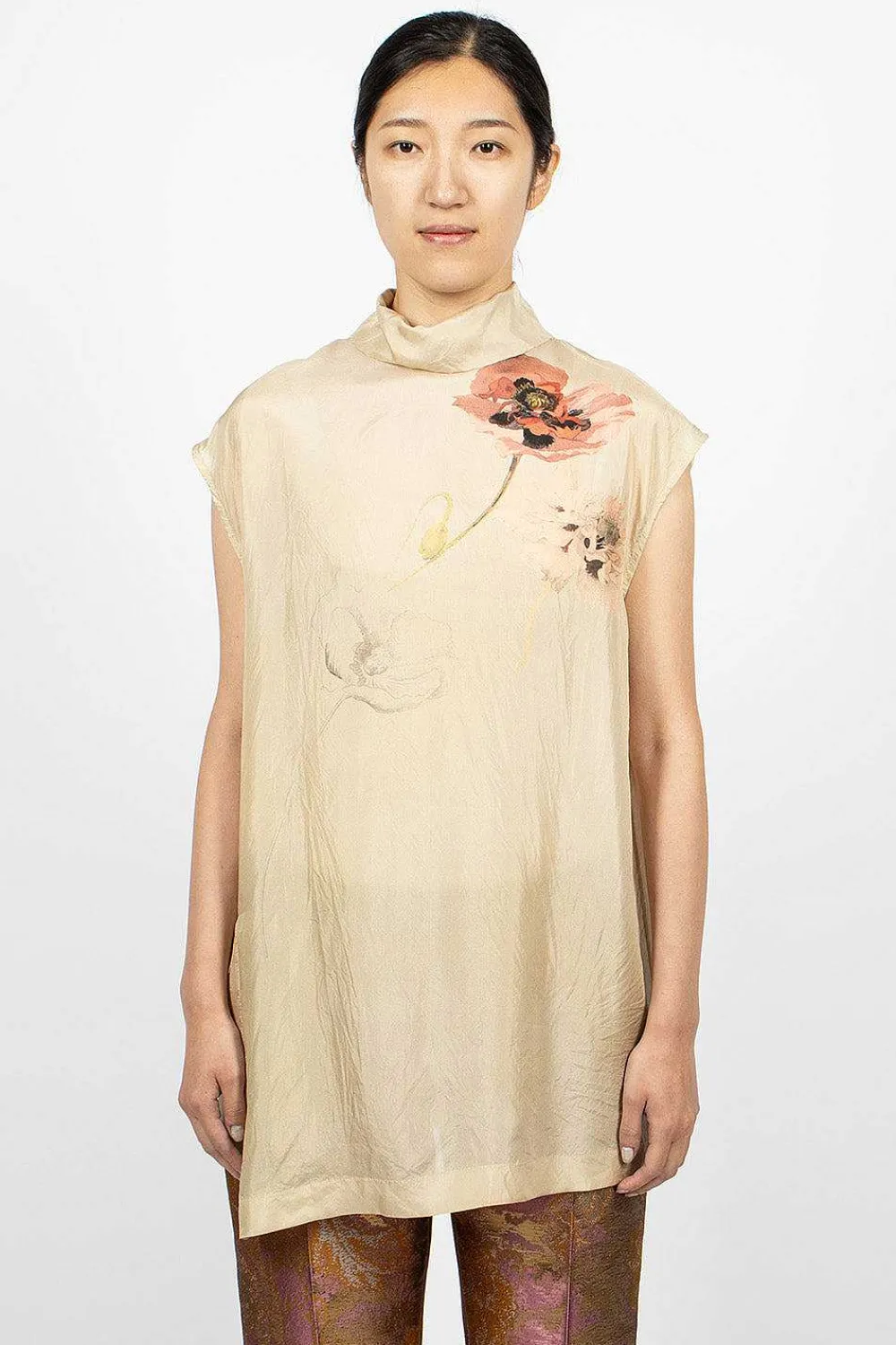 Dries Van Noten Back Button Shirt Ecru| Tops