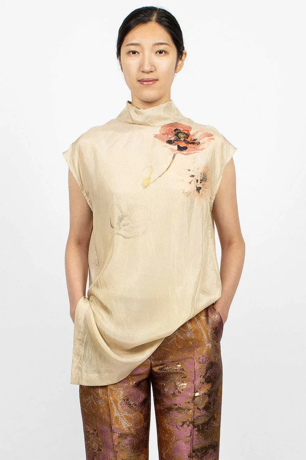Dries Van Noten Back Button Shirt Ecru| Tops