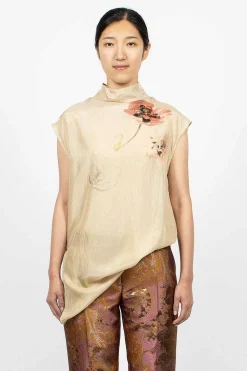Dries Van Noten Back Button Shirt Ecru| Tops