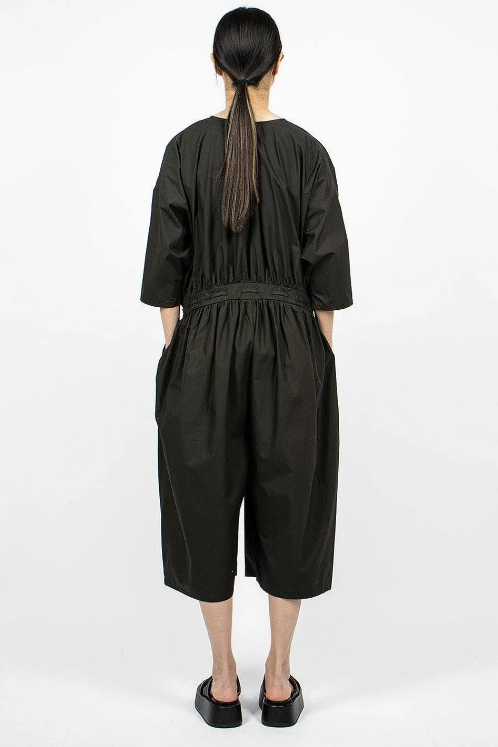 Black Crane Balloon Jumpsuit Shadow| Trousers