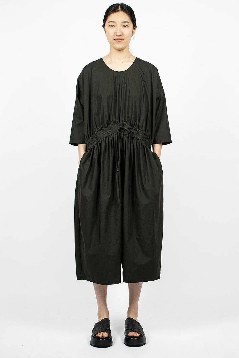 Black Crane Balloon Jumpsuit Shadow| Trousers