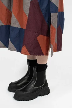 Engineered Garments FWK Banded Collar Dress Burgundy/Geo| Dresses