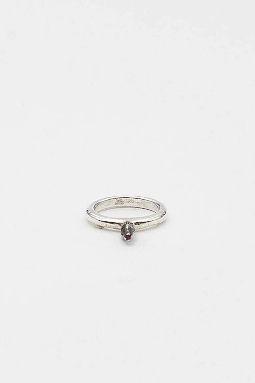 Rosa Maria Bar Silver And Ruby Bud Ring| Rings