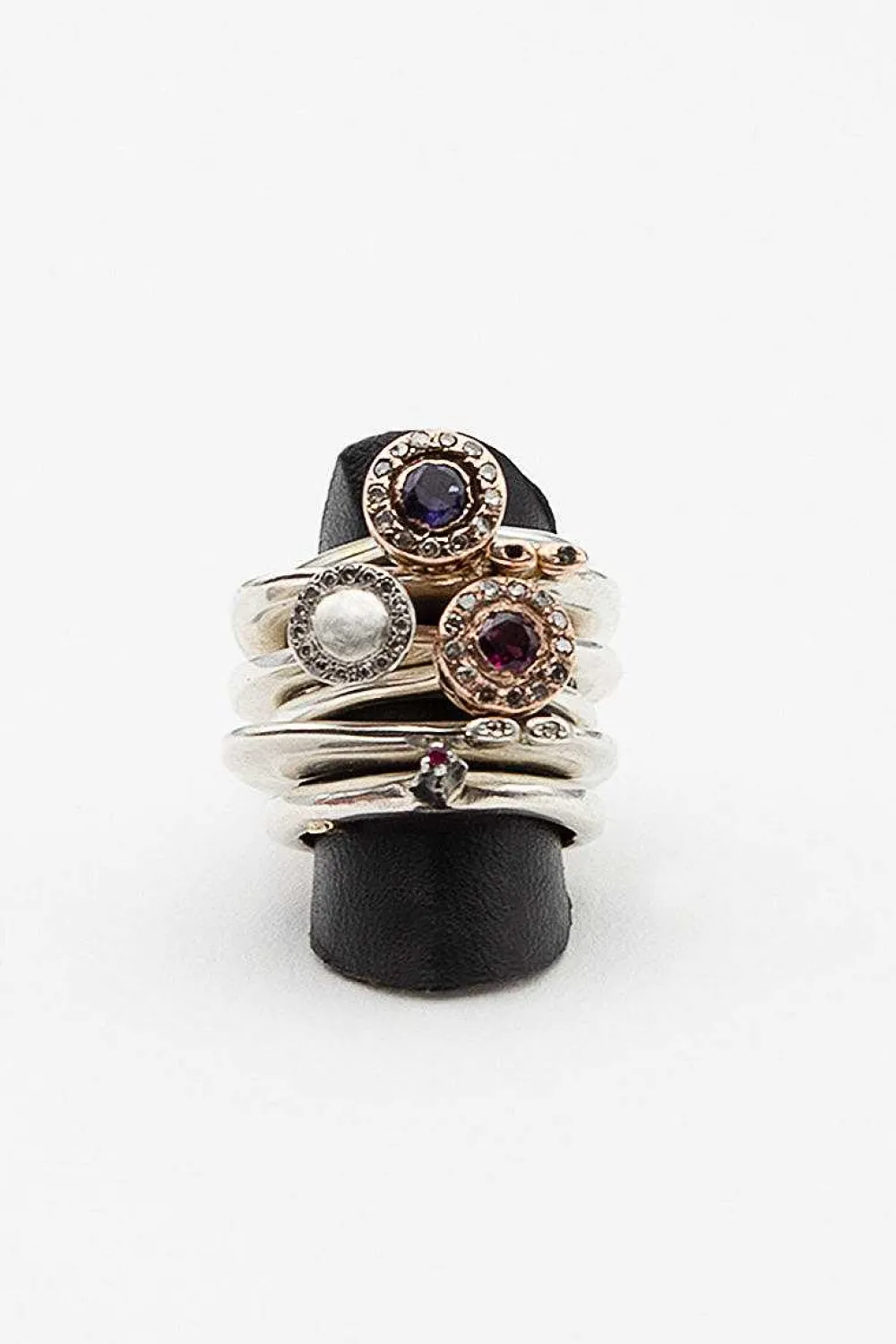 Rosa Maria Bar Silver And Ruby Bud Ring| Rings