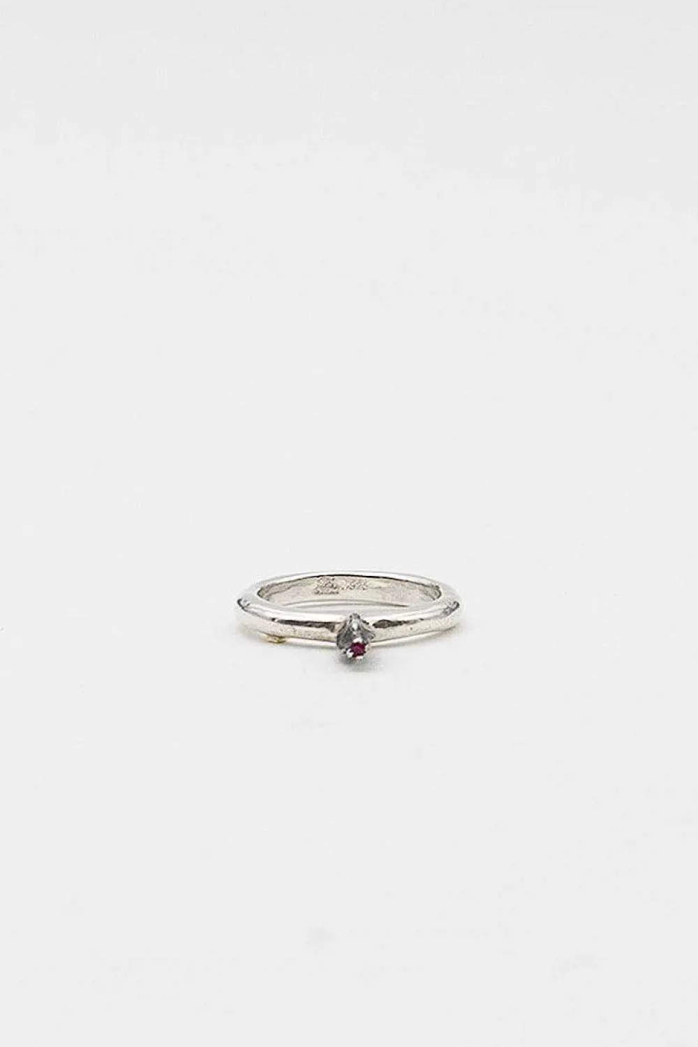 Rosa Maria Bar Silver And Ruby Bud Ring| Rings
