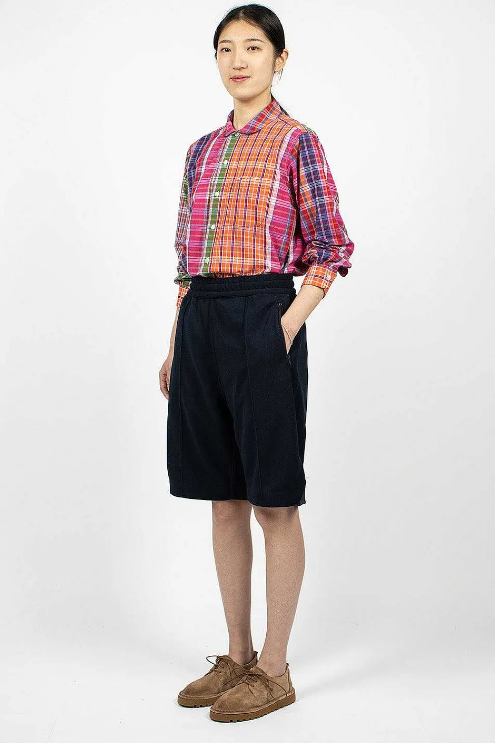 Engineered Garments FWK Bb Shorts Diamond Poly Dark Navy| Trousers