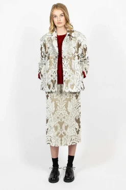 Dries Van Noten Belted Coat Ecru Tapestry| Outerwear