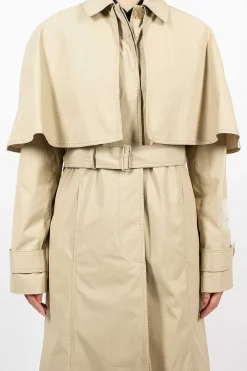 Acne Studios Belted Trench Coat Beige| Outerwear