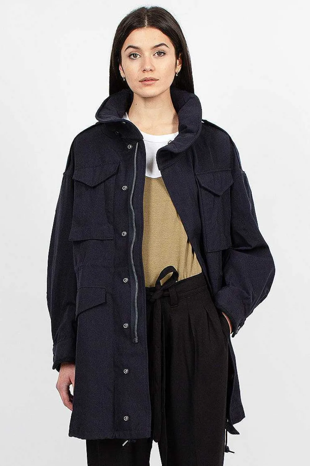 VISVIM Bickle Gabardine Coat Navy| Outerwear