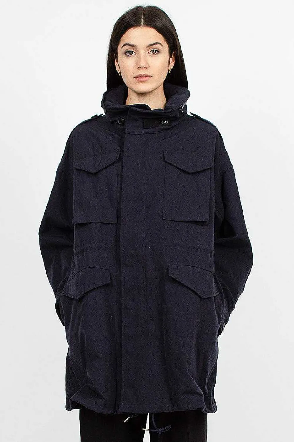 VISVIM Bickle Gabardine Coat Navy| Outerwear