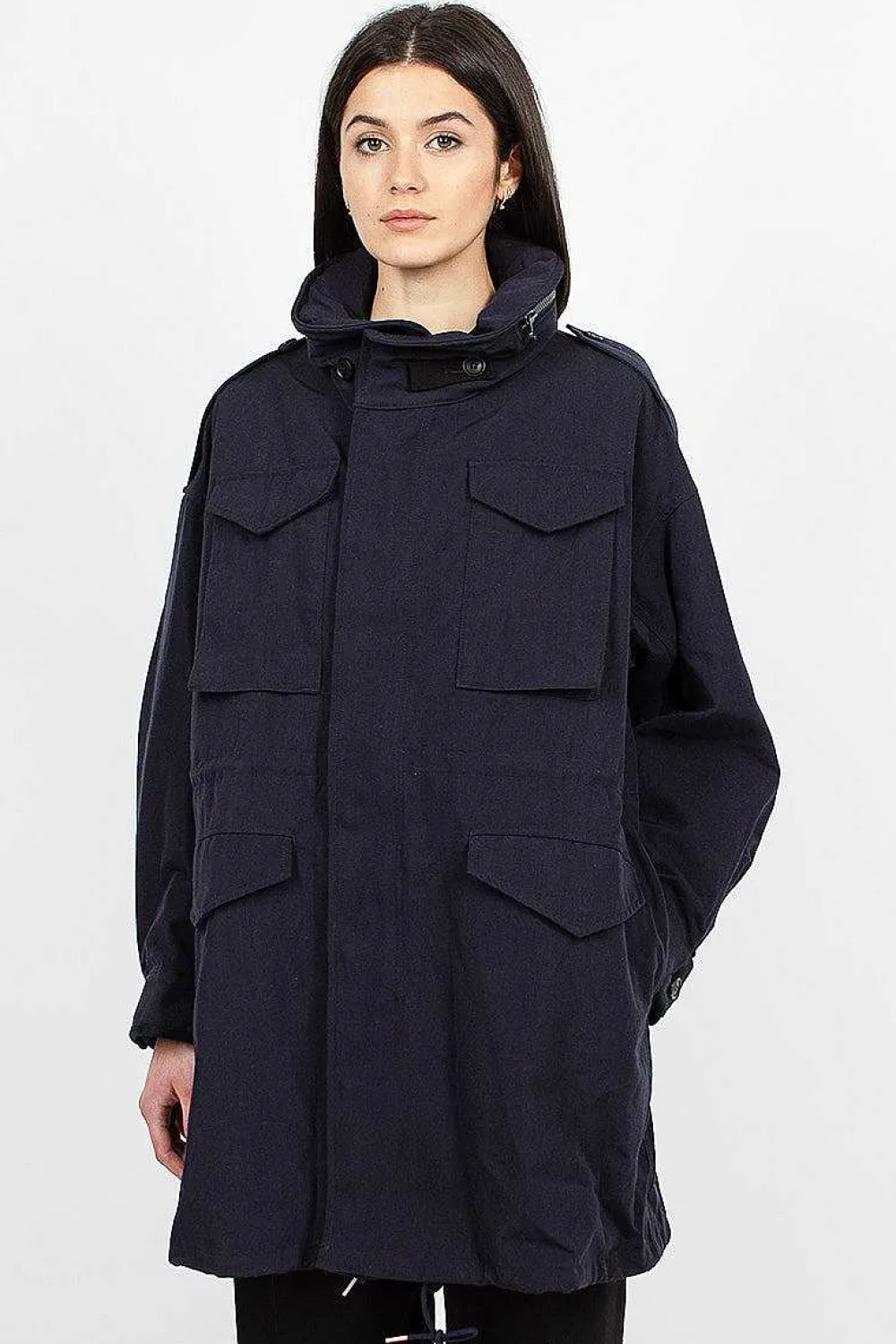 VISVIM Bickle Gabardine Coat Navy| Outerwear