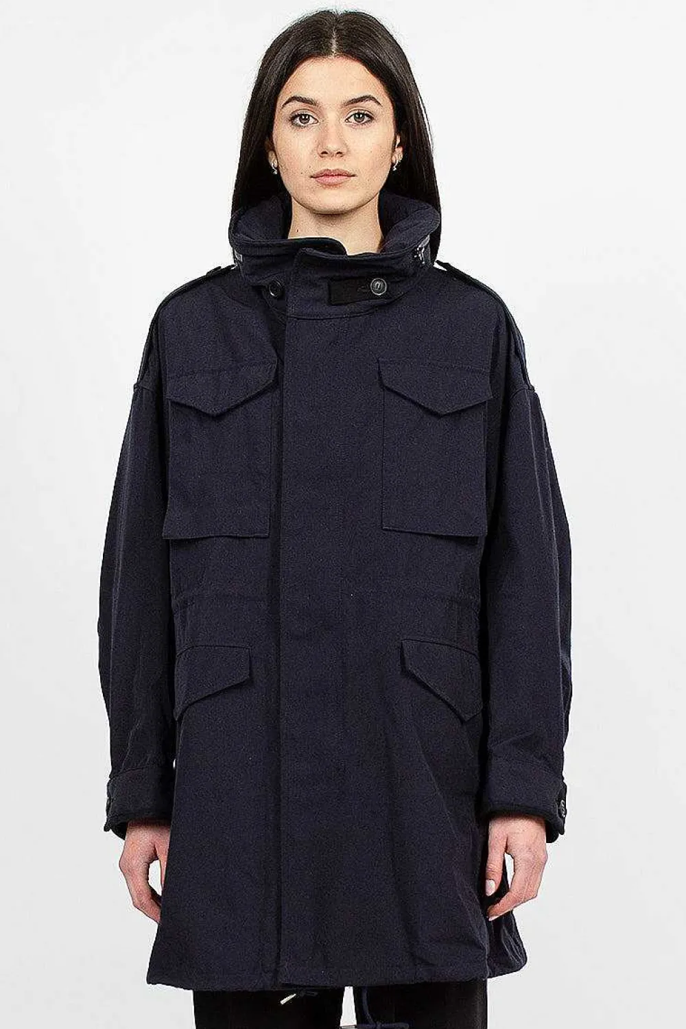 VISVIM Bickle Gabardine Coat Navy| Outerwear