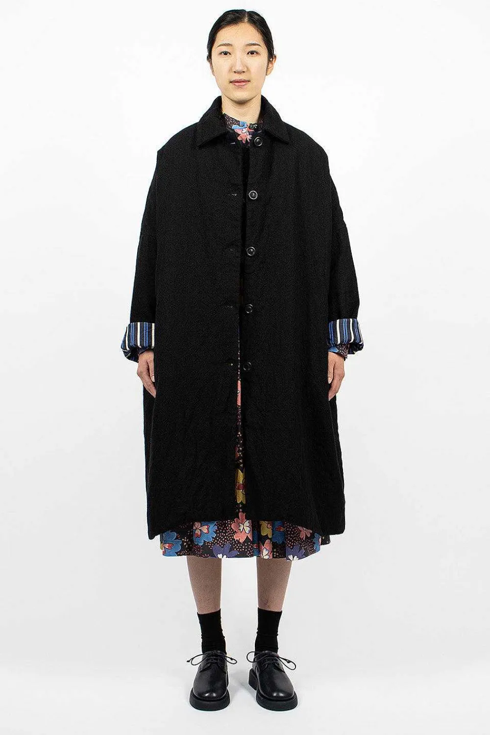 Casey Casey Big Blobby Coat Wool Black| Outerwear