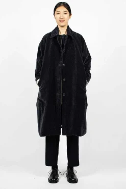 Casey Casey Big Blobby Velvet Coat Navy| Outerwear