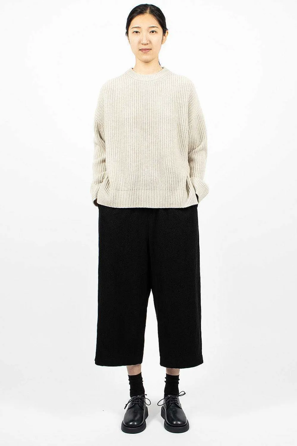 Toujours Big Pullover Crewneck Heather Oatmeal| Knitwear