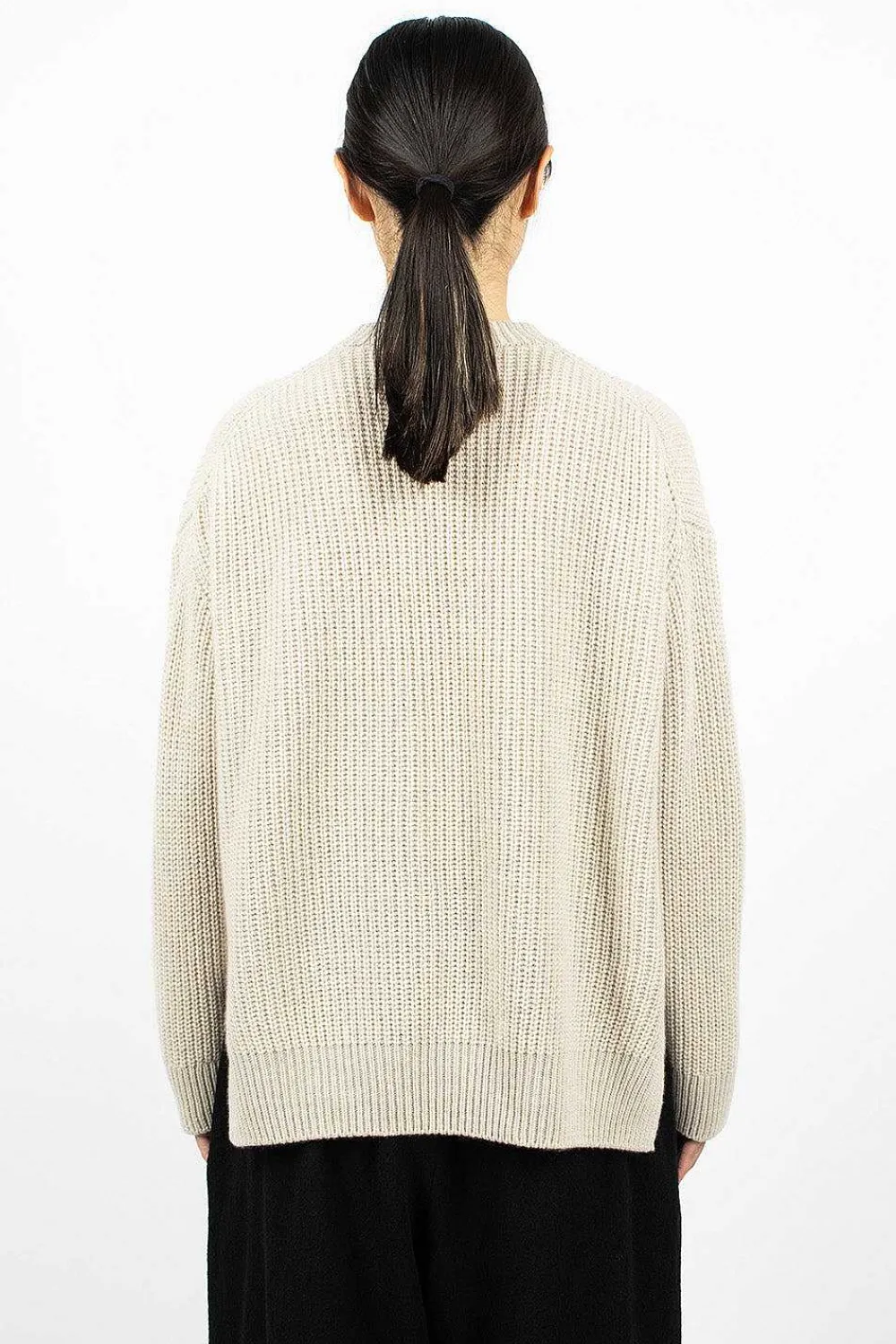 Toujours Big Pullover Crewneck Heather Oatmeal| Knitwear