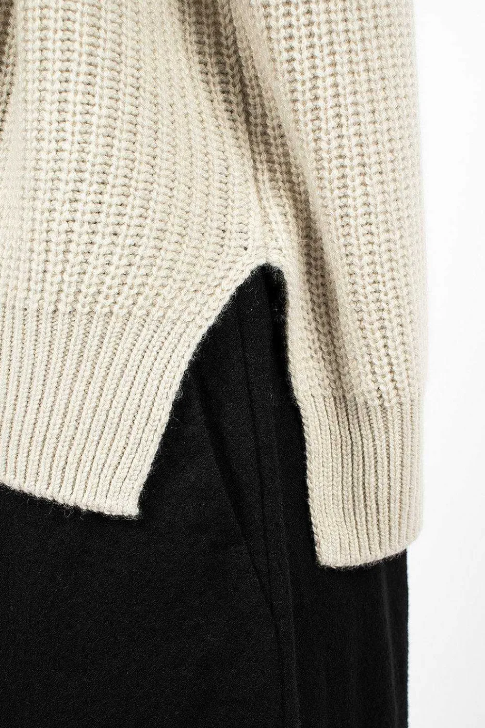 Toujours Big Pullover Crewneck Heather Oatmeal| Knitwear