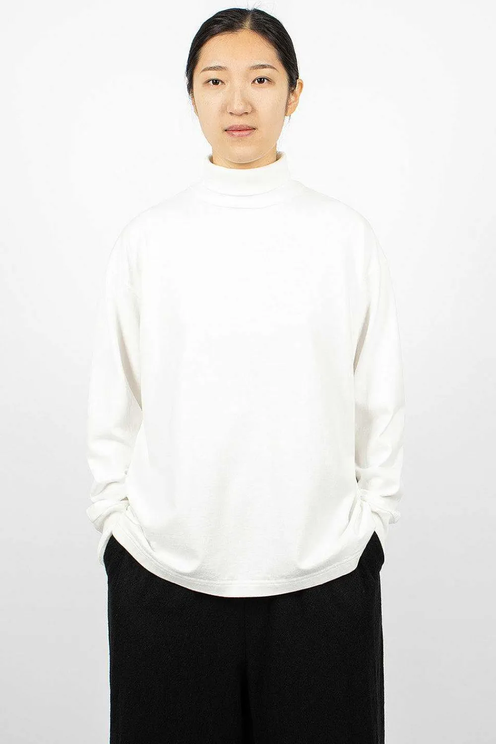 Toujours Big Pullover Turtleneck White| Tops