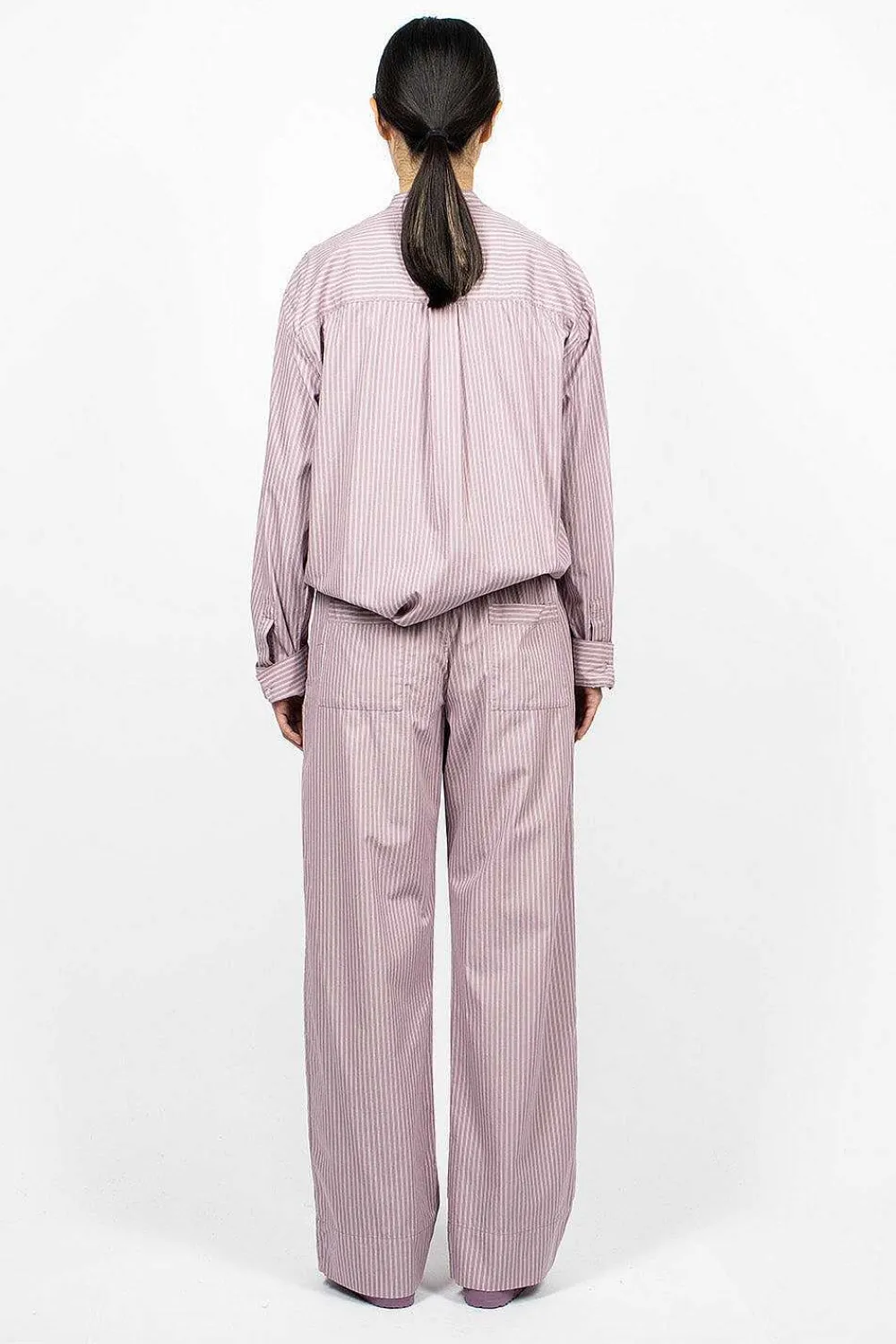 TEKLA Birkenstock 1774 Pyjama Pant Mauve Stripes| Trousers